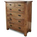 FurnitureToday Brooklyn Reclaimed Oak 6 Drawer Chest