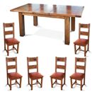 FurnitureToday Brooklyn Reclaimed Oak Leather Seat Extending