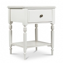 FurnitureToday Chateau White 1 Drawer Bedside