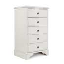 FurnitureToday Chateau White 5 Drawer Medium Chest