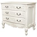FurnitureToday Chateau white painted carved 3 drawer chest