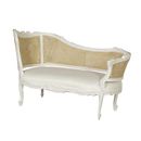 FurnitureToday Chateau white painted carved sofa with rattan 