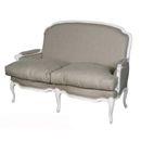 FurnitureToday Chateau white painted linen 2 seater sofa 