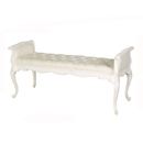 Chateau white painted upholstered bench 