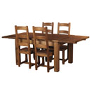 FurnitureToday Chunky Plank Pine 4ft extendable dining Set