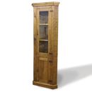 FurnitureToday Chunky Plank Pine Corner Cupboard with Glazed Door