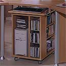 FurnitureToday Contempo Flair Beech Roller CPU Station 