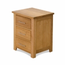 FurnitureToday Contemporary Oak 3 Drawer Bedside