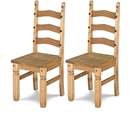Corona Solid Pine Chair Pair