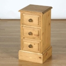 Cotswold Pine Narrow 3 Drawer mini chest