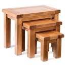 FurnitureToday Cotswold Rustic Oak Nest of Tables