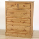 FurnitureToday County Durham pine 2 over 3 drawer chest