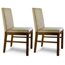 FurnitureToday Cuba Acacia Upholstered Chair - Set of 2