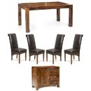 FurnitureToday Cuba Indian dining set with small sideboard