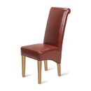 FurnitureToday Cuba Oak Living Red Chair