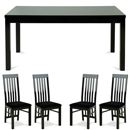 Deco Fixed Top Table with Slat Back Chairs