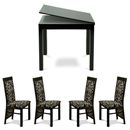 Deco Square Extending Table with Swirl Fabric