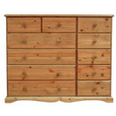 Devon Pine 11 drawer combination chest