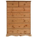 FurnitureToday Devon Pine 2 over 5 drawer chest