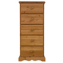 Devon Pine 5 drawer tall chest