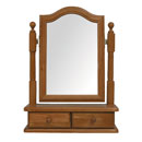 Devon pine dressing table mirror with drawers