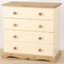Devon pine painted 4 drawer chest of drawers