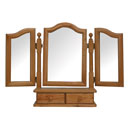 Devon pine triple mirror with drawers