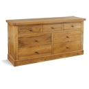 FurnitureToday Distressed Oak 3 Over 4 Chest