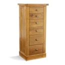 FurnitureToday Distressed Oak 6 Drawer Wellington