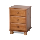 FurnitureToday Dovedale Pine 3 Drawer Bedside