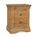 FurnitureToday French Style Oak 2 Drawer Bedside