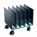 FurnitureToday Glass Black Magazine Rack
