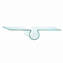FurnitureToday Glass Sandblasted Circle Curved Shelf