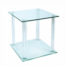 FurnitureToday Glass Side Table with Tubed Legs