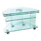 FurnitureToday Glass TV table on wheels 