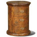 FurnitureToday Granary Acacia 3 Drawer Drum Chest