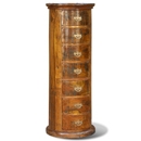 FurnitureToday Granary Acacia 7 Drawer Drum Chest