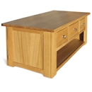 FurnitureToday Hampton Oak 3 Drawer Coffee Table