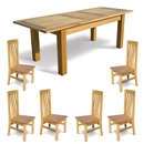 FurnitureToday Hampton Oak 5ft Extending Dining Table Set