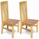 FurnitureToday Hampton Oak Dining Chairs - set of 2