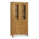 FurnitureToday Havana Light Oak 4 Door Glazed Bookcase