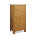 FurnitureToday Havana Light Oak 5 Drawer Wellington