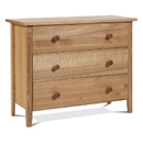FurnitureToday Kendal Elm 3 Drawer Wide Chest