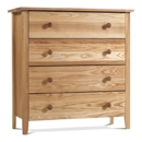 FurnitureToday Kendal Elm 4 Drawer Wide Chest
