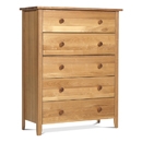FurnitureToday Kendal Elm 5 Drawer Wide Chest