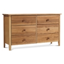 FurnitureToday Kendal Elm 6 Drawer Wide Chest