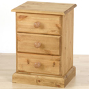 FurnitureToday Kent solid pine 3 drawer bedside