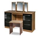 FurnitureToday Knightsbridge Black Dressing Table Set