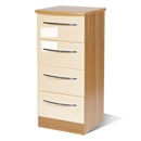 FurnitureToday Knightsbridge Cream Gloss and Oak 4 Drawer Locker