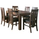 FurnitureToday Lyon Walnut Slatted chair dining table set 